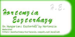 hortenzia eszterhazy business card